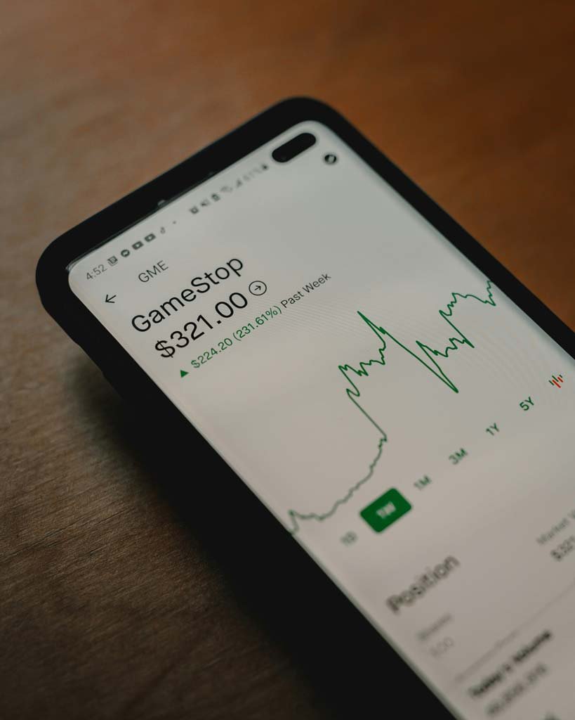 cellphone with graph